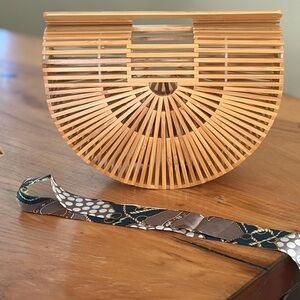 Bamboo Half-Moon Handbag